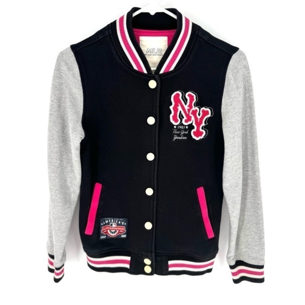 MLB New York Pink and Black letterman’s jacket Apparel